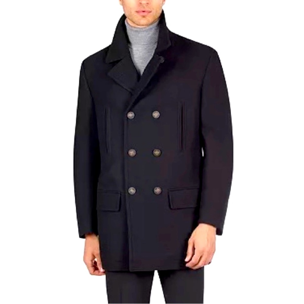 LAUREN Ralph Lauren Overcoat Double Breasted Dark Navy Pea Coat 44R